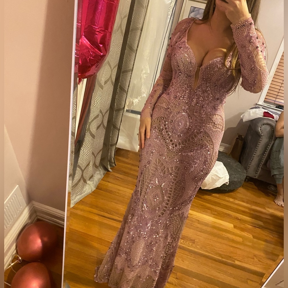 Beaded Lavender Evening gown Lilac - Picture 14 of 14